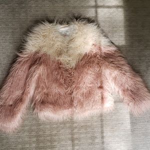 Donna Salyers faux fur coat size M